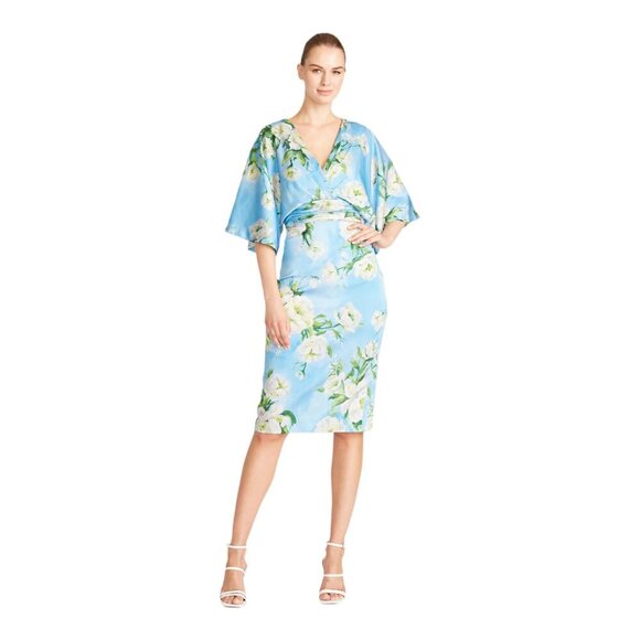 😮NWT - THEIA Couture - Liana Printed Kimono Dress - SZ 6 - Cocktail/Prom/Formal - Picture 1 of 12